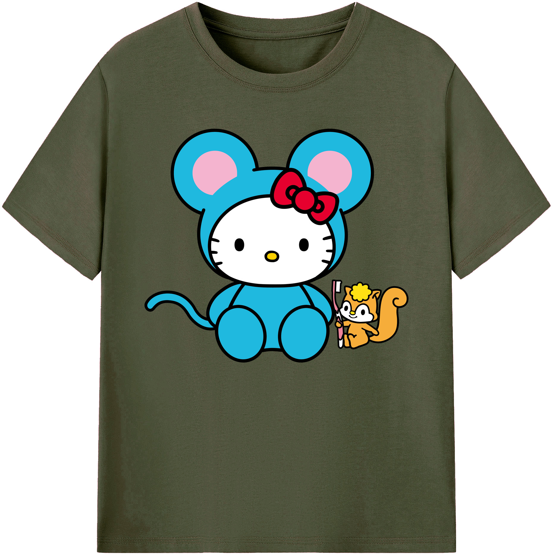 （画像用） Hello Kitty ハローキティ 綿100％ メンズ半袖Tシャツ｜肌触りやわらか＆通気性